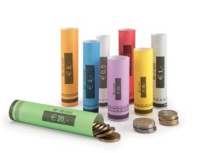 Safescan CR-120 - Set di 306 rotolini di carta per monete euro miste